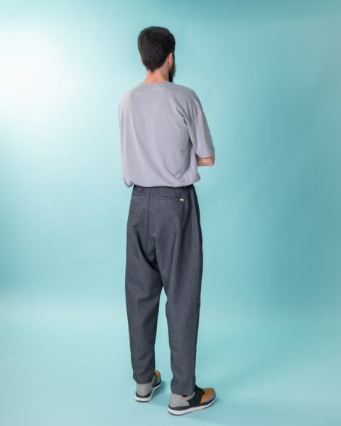 GKD2 Kırçıllı Pantolon - Lacivert/Beyaz