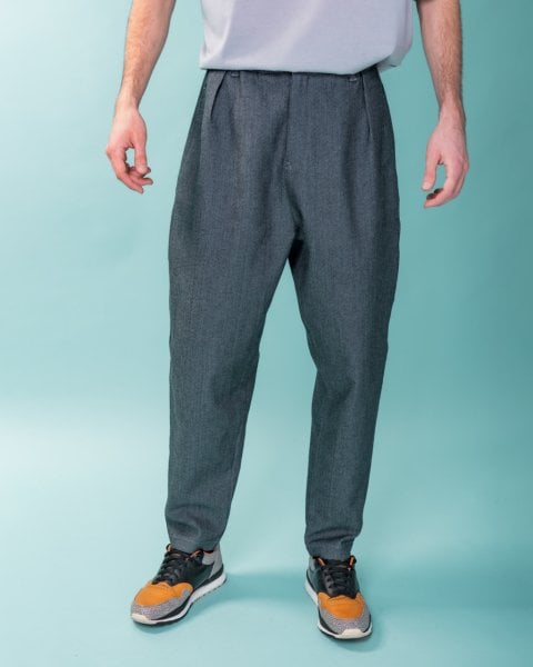 GKD2 Kırçıllı Pantolon - Lacivert/Beyaz