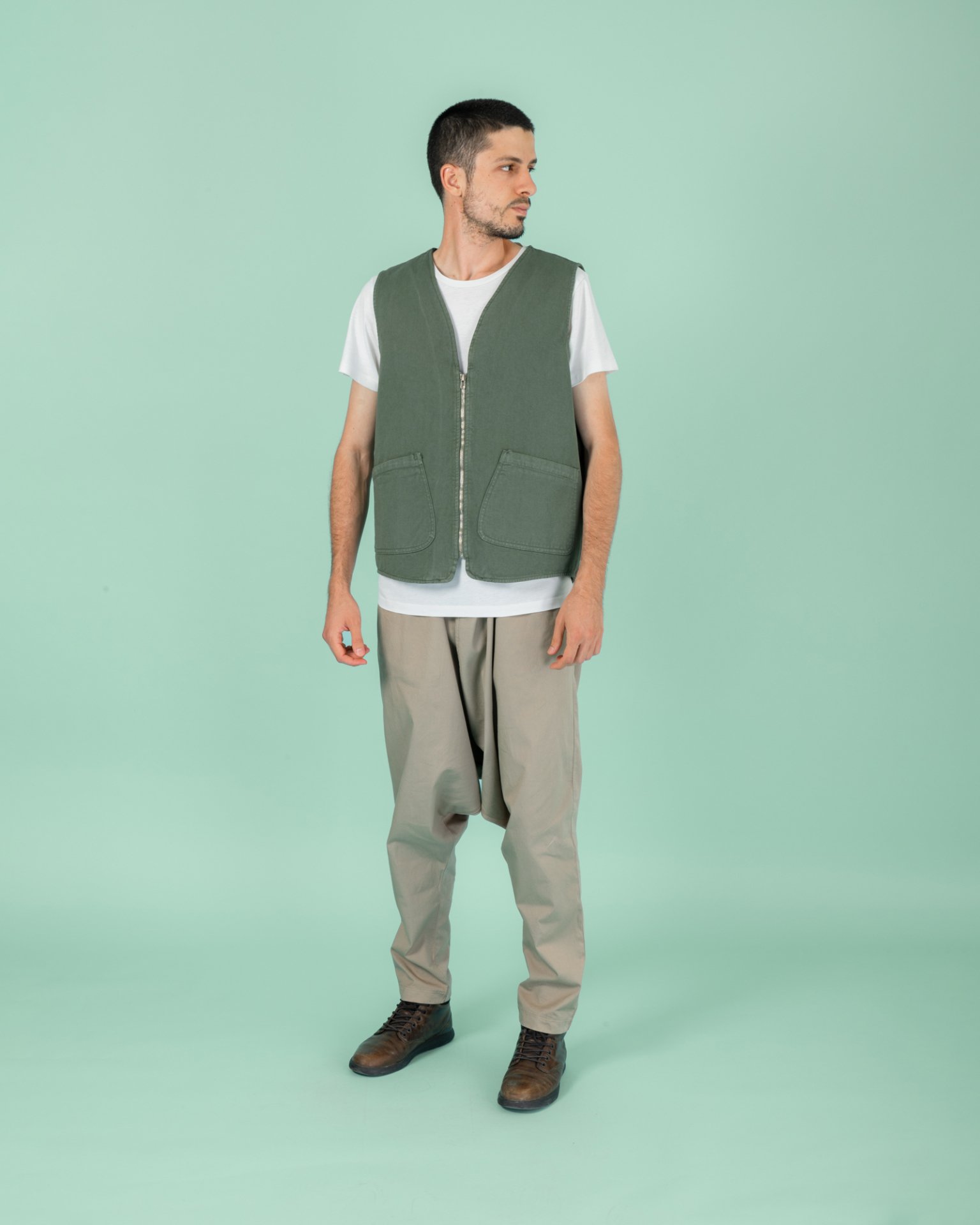 22/2 Klasik Yelek Yeşil - M