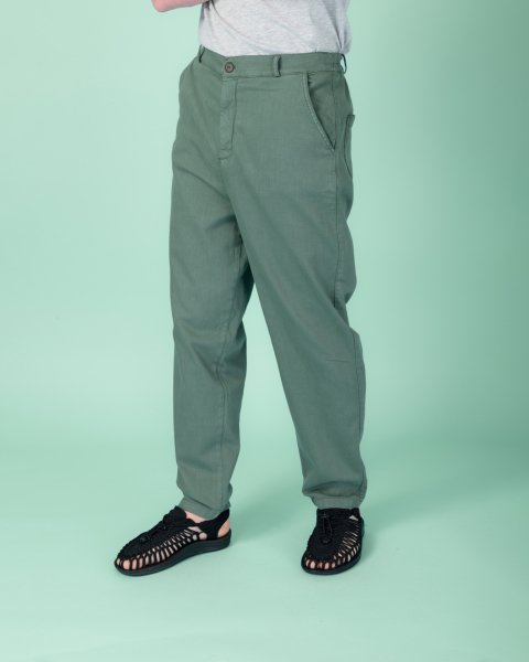 22/2 Tencel - Pamuk Pantolon Yeşil - S (28,29)