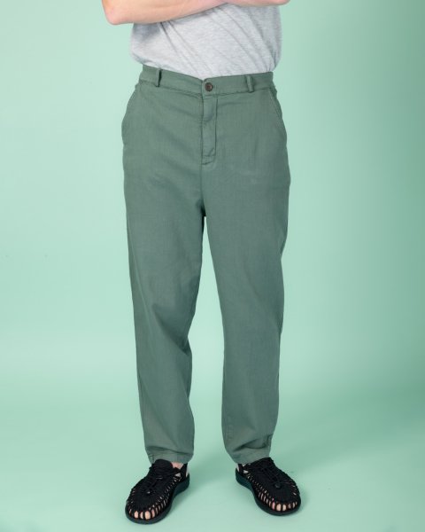 22/2 Tencel - Pamuk Pantolon Yeşil - L (32,33,34)