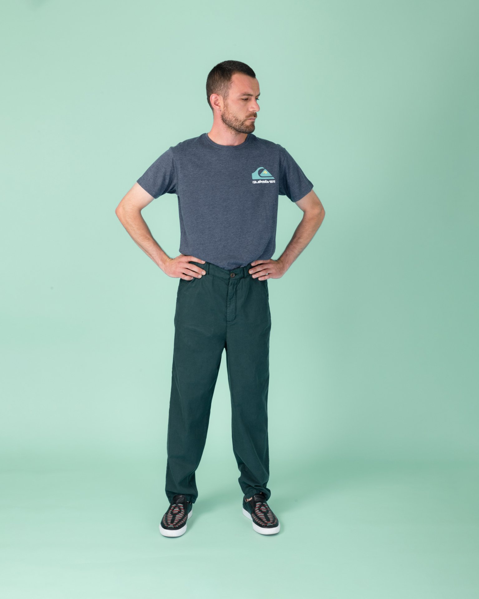 22/2 Tencel - Pamuk Pantolon 'İnce' Yeşil (Ponderosa Pine) - XL (36)