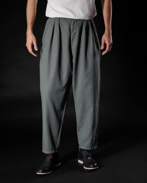 Tencel - Pamuk Çift Pile Pantolon Füme - XS -28-