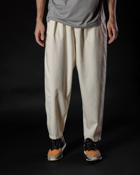Tencel - Pamuk Çift Pile Pantolon Beyaz - XS -28-