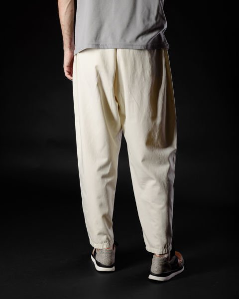 Tencel - Pamuk Çift Pile Pantolon Beyaz - XXL -38, 40-