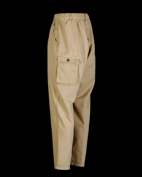 Tencel - Pamuk Tek Pile Pantolon Koyu Bej - XS -28-