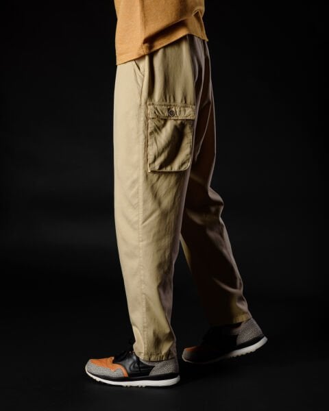 Tencel - Pamuk Tek Pile Pantolon Koyu Bej - XS -28-