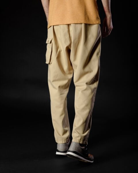 Tencel - Pamuk Tek Pile Pantolon Koyu Bej - XS -28-