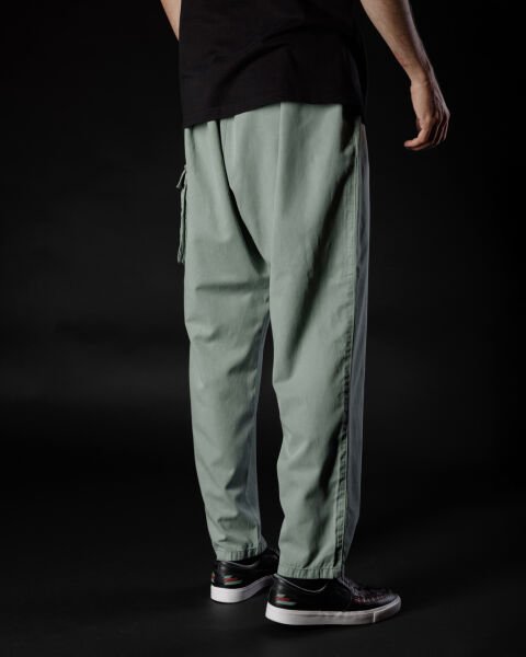 Tencel - Pamuk Tek Pile Pantolon Yeşil - XS -28-