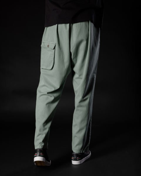 Tencel - Pamuk Tek Pile Pantolon Yeşil - M -30, 31-