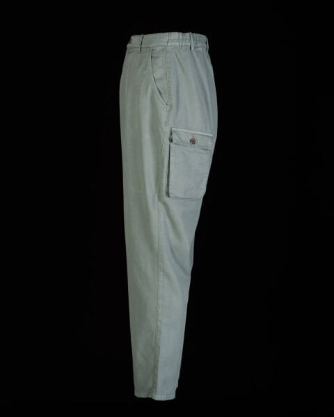 Tencel - Pamuk Tek Pile Pantolon Yeşil - L -32, 33-