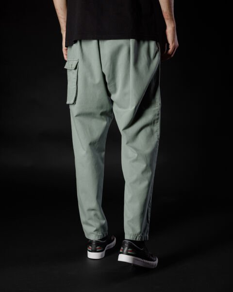 Tencel - Pamuk Tek Pile Pantolon Yeşil - L -32, 33-