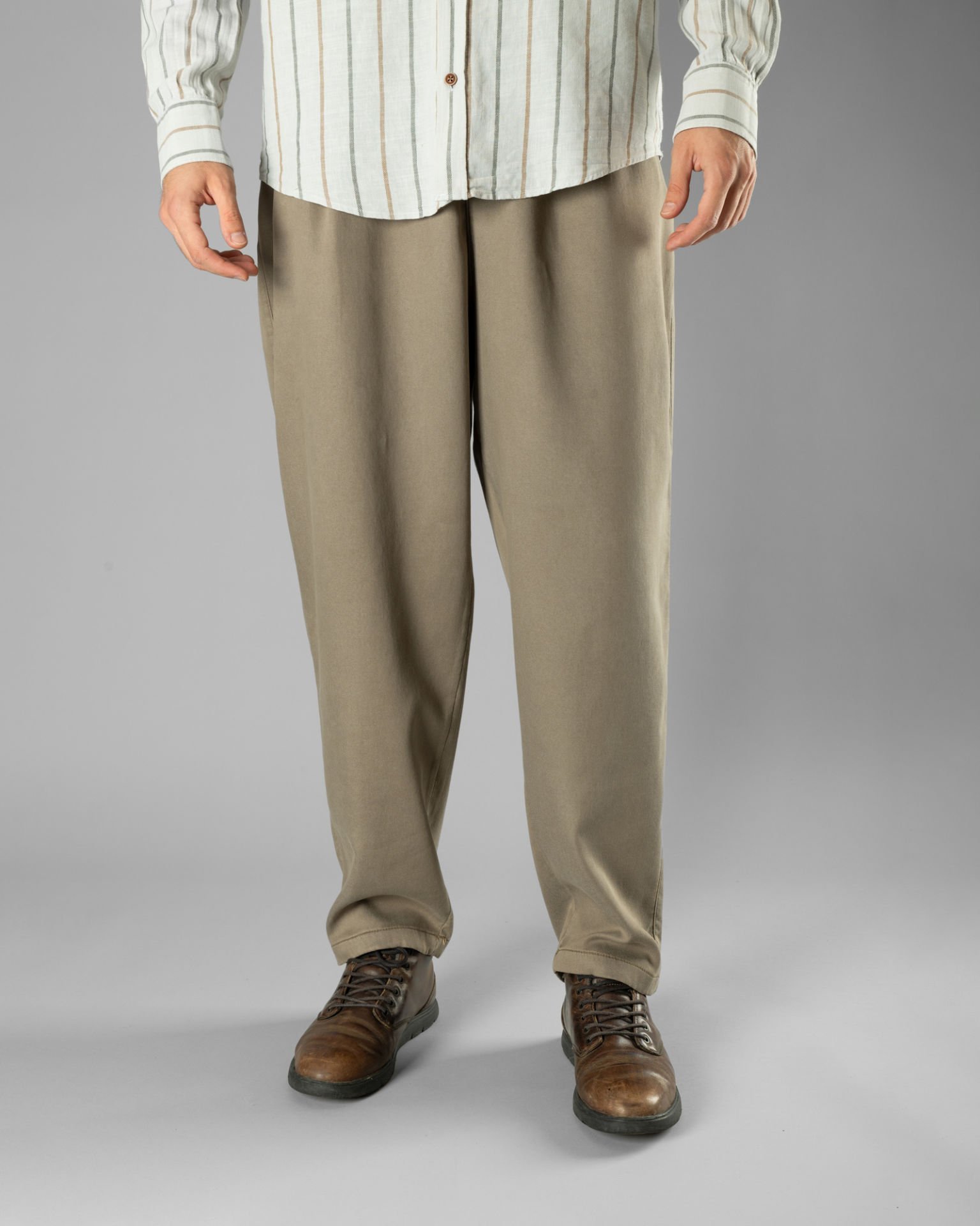 Örme Kumaş Çift Pile Pantolon