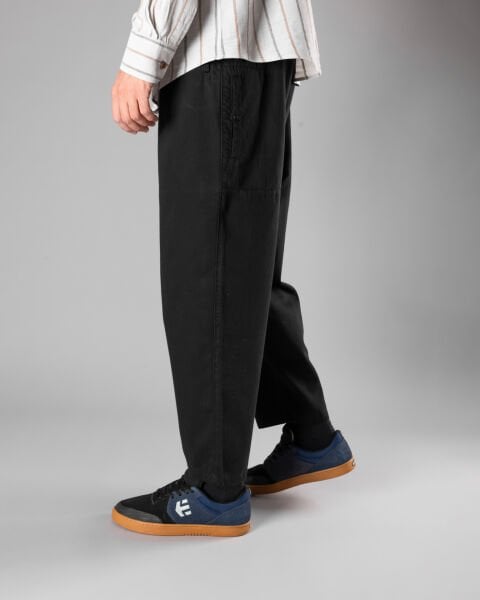 'Balıksırtı' Üç Fleto Cepli Pantolon - Siyah