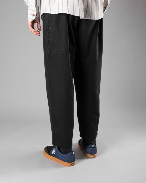 'Balıksırtı' Üç Fleto Cepli Pantolon - Siyah