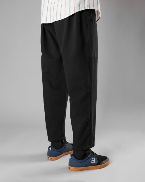 'Balıksırtı' Üç Fleto Cepli Pantolon - Siyah