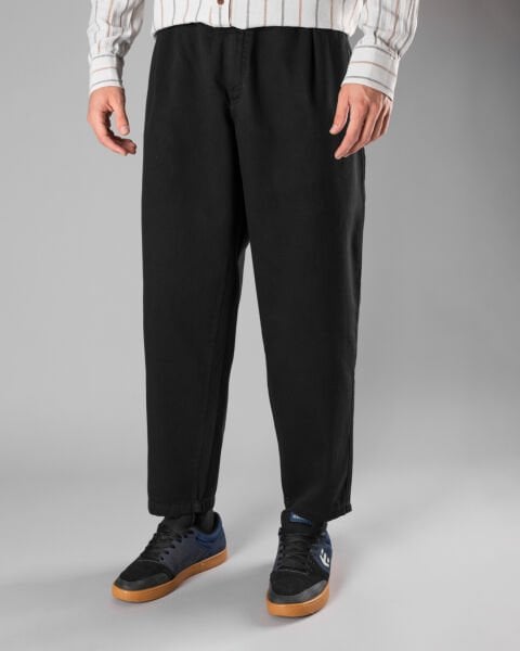 'Balıksırtı' Üç Fleto Cepli Pantolon - Siyah