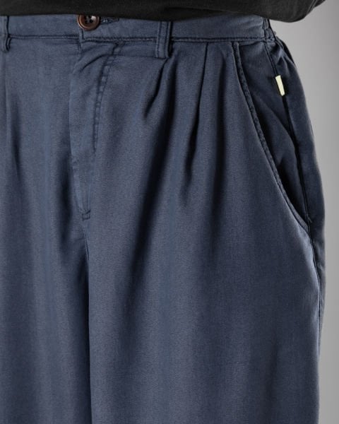 Örme Kumaş Çift Pile Pantolon Kırçıllı Lacivert - XS -28-