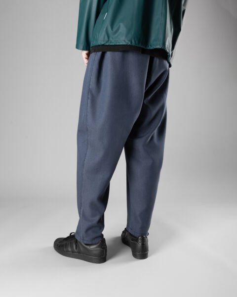 Örme Kumaş Çift Pile Pantolon Kırçıllı Lacivert - M -31, 32-