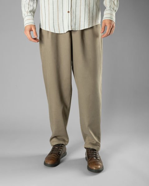 Örme Kumaş Çift Pile Pantolon Bej - M -31, 32-