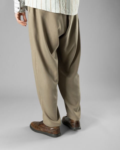 Örme Kumaş Çift Pile Pantolon Bej - M -31, 32-