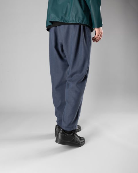 Örme Kumaş Çift Pile Pantolon Kırçıllı Lacivert - L -33, 34-