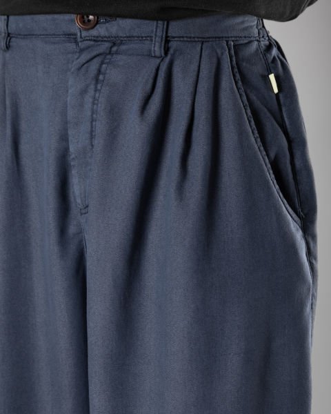 Örme Kumaş Çift Pile Pantolon Kırçıllı Lacivert - XL -36, 38-