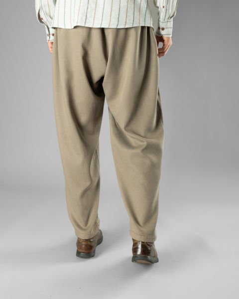 Örme Kumaş Çift Pile Pantolon Bej - XL -36, 38-