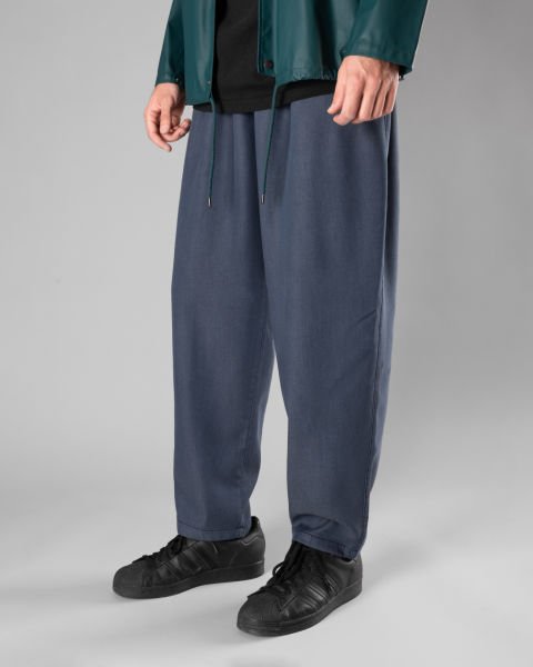 Örme Kumaş Çift Pile Pantolon Kırçıllı Lacivert - XXL -40, 42, 44-