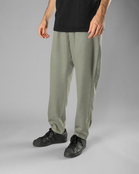 Örme Kumaş Tek Pile Pantolon Yeşil (Smokey Olive) - XS -28-