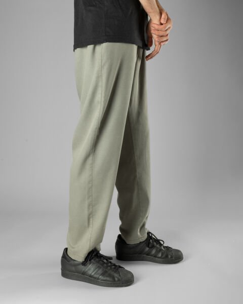 Örme Kumaş Tek Pile Pantolon Yeşil (Smokey Olive) - XS -28-