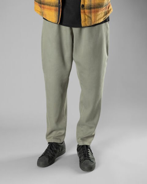 Örme Kumaş Tek Pile Pantolon Yeşil (Smokey Olive) - XS -28-