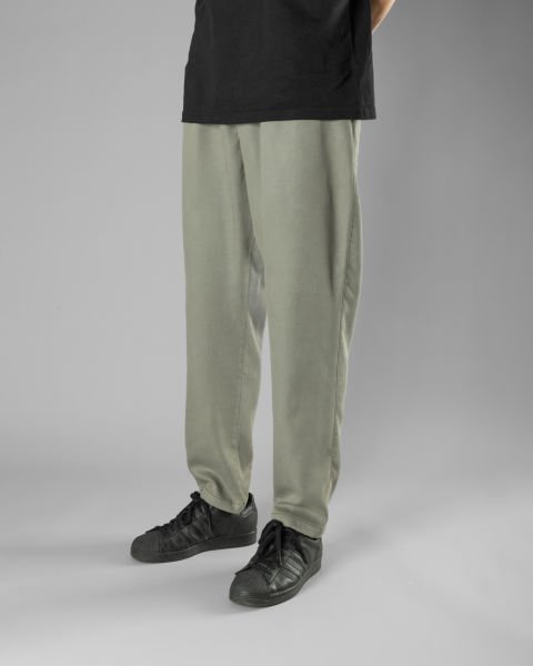 !ARŞİV! Örme Kumaş Tek Pile Pantolon Yeşil (Smokey Olive) - M -31, 32-
