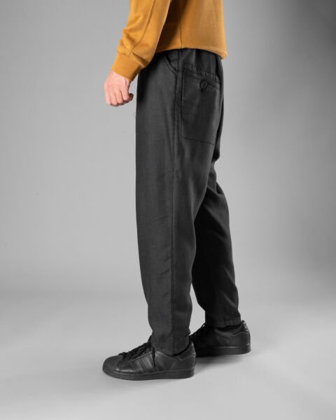 !ARŞİV! Örme Kumaş Tek Pile Pantolon Kırçıllı Siyah - XXL -40, 42-